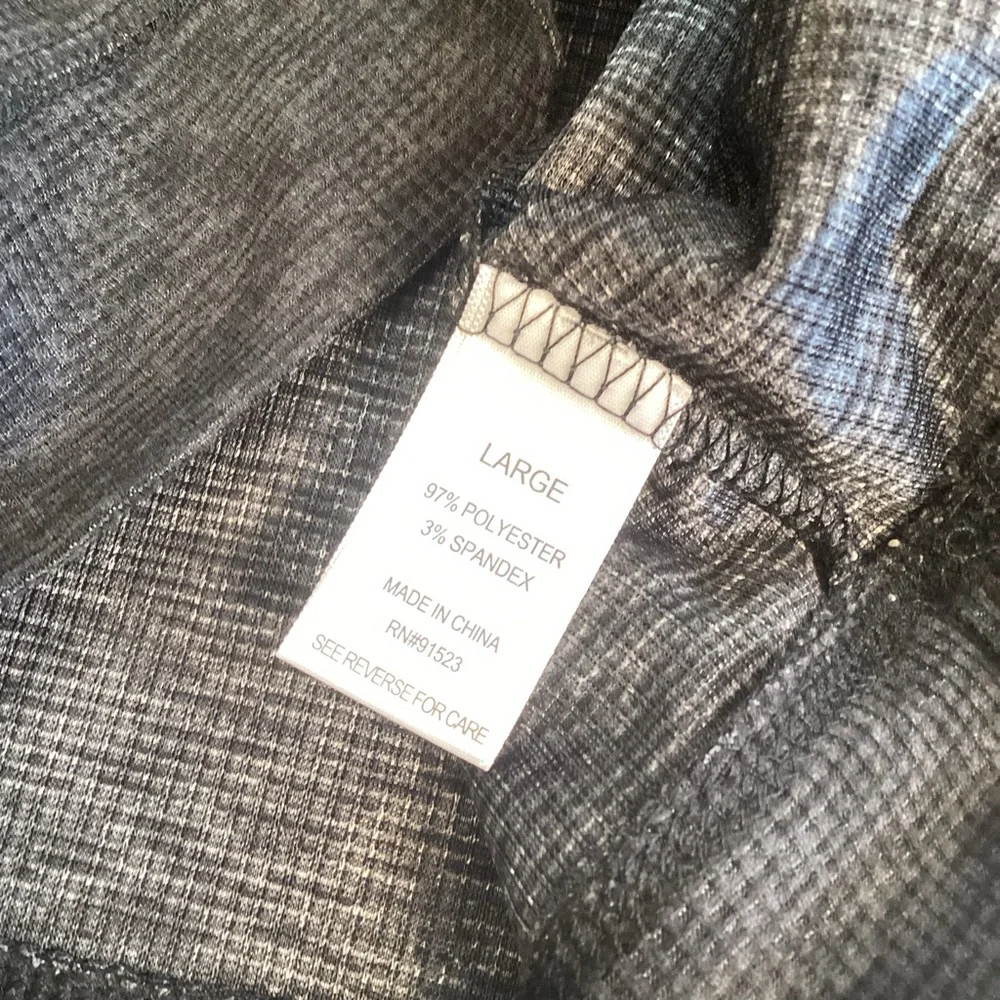 Jaclyn Intimates Whisperluxe Pajama Lounge‎ Top Waffle Knit Grey Large NWT